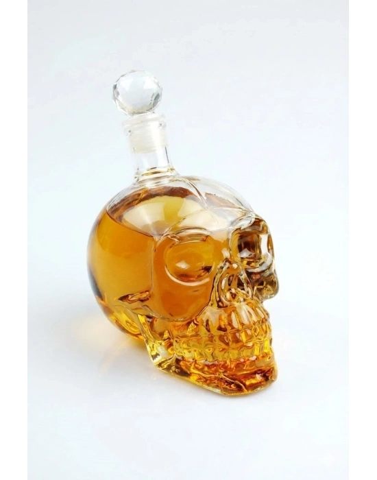 ® Crystal Head Kuru Kafa Cam Şişe  Hediyelik Sürahi (350 ML)