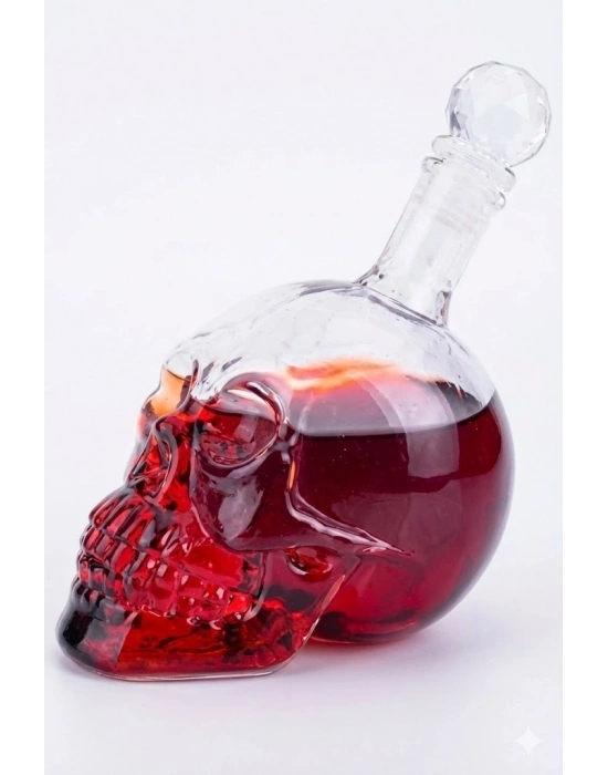 ® Crystal Head Kuru Kafa Cam Şişe  Hediyelik Sürahi (350 ML)