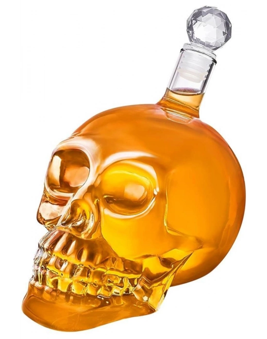 ® Crystal Head Kuru Kafa Cam Şişe Viski Likör Hediyelik Sürahi (550 ML)