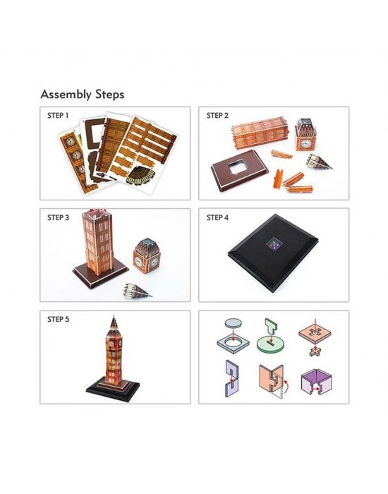 Cubic Fun 28 Parça 3D Puzzle Big Ben Saat Kulesi