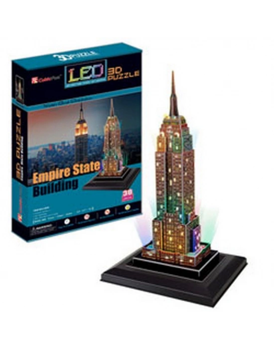 CubicFun 3D Empire State Binası ABD LED Işık Seri 3D Puzzle
