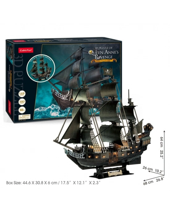 CubicFun Queen Annes Revenge 3D Puzzle 293 Parça LED Işıklı