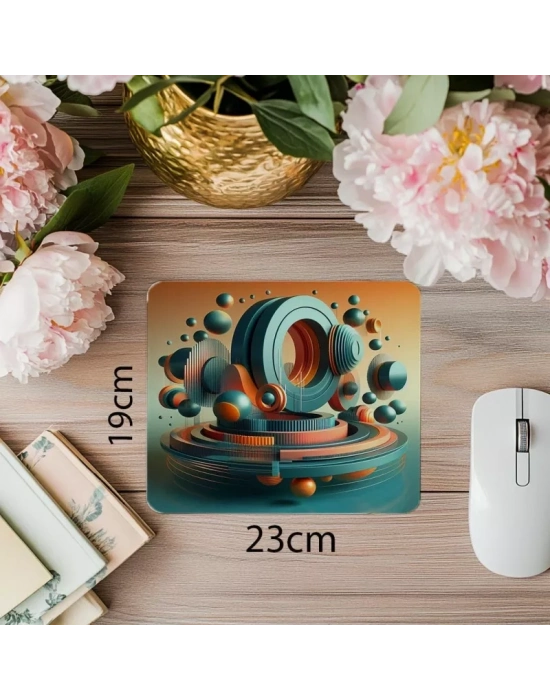 Dairesel Simetrili Modern Tasarım Mousepad - 19x23 cm 2 mm Dikdörtgen İthal Baskılı Mouse Pad
