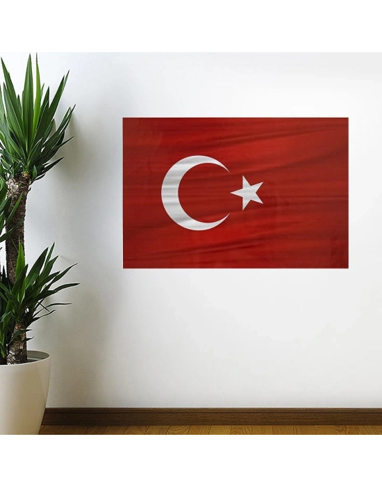 ®  Dalgalanma Efektli Manyetik Duvar Stickerı Türk Bayrağı 75 x 50 cm