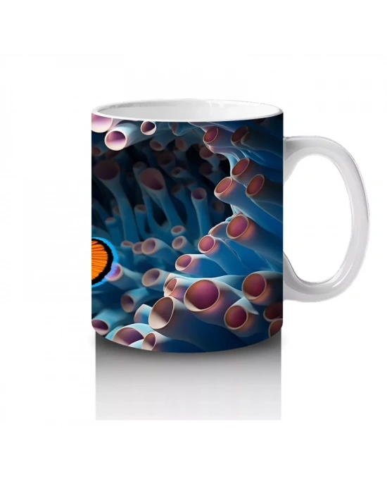 Dalgalar İçinde Neşeli Palyaço Balığı – Baskılı Kahve Kupası