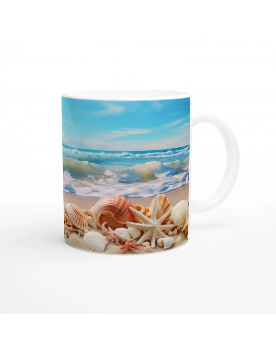 Dalgaların İzinde Kabuklar Kupa Bardak