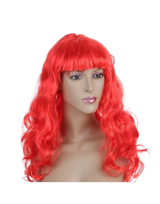 Dalgalı Kırmızı Peruk Saç