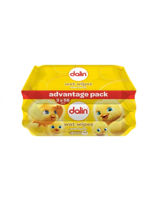 Dalin Islak Pamuk Havlu Mendil 3x56