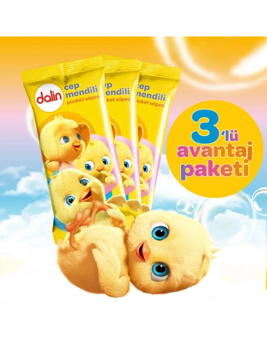 Dalin Klasik Islak Cep Mendil 3x15 Adet