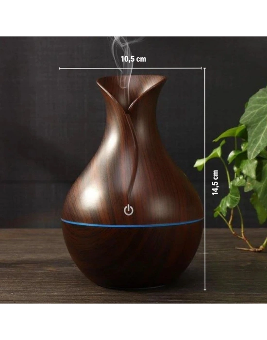 ® Damla Model Akasya Renk Hava Nemlendirici – Ultrasonik Soğuk Buhar Makinesi, LED Işıklı Masaüstü Oda Nemlendirici