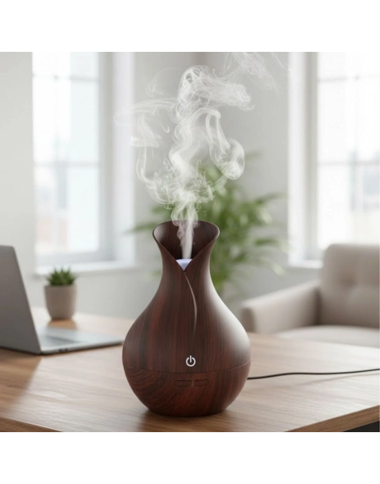 ® Damla Model Akasya Renk Hava Nemlendirici – Ultrasonik Soğuk Buhar Makinesi, LED Işıklı Masaüstü Oda Nemlendirici