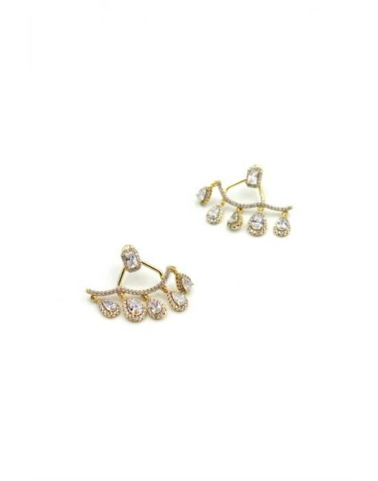 Damla Taşlı Küpe - Altın