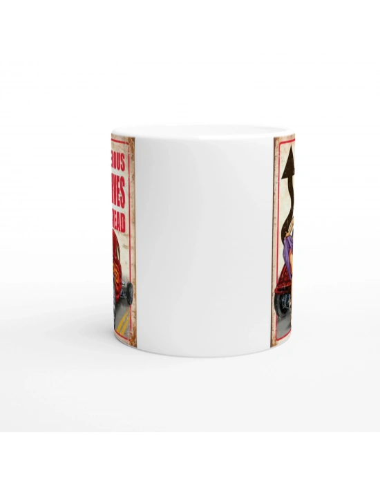 Dangerous Curves Ahead Retro Kupa Bardak