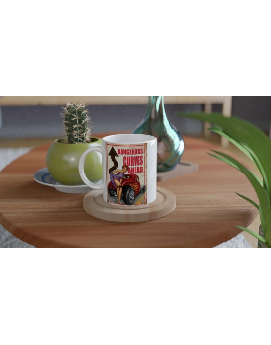 Dangerous Curves Ahead Retro Kupa Bardak