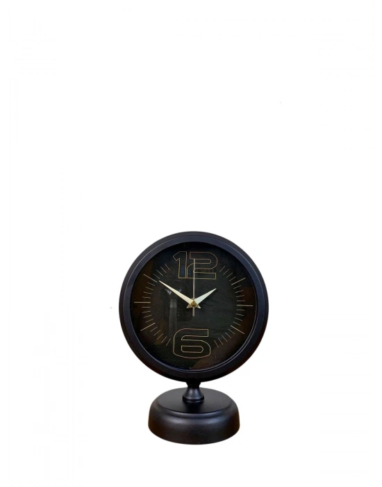 Dark Elegance 25 x 20 Cm Metal Siyah Masa Saati