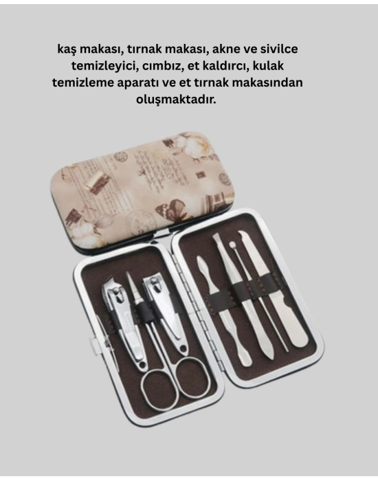 Dayanıklı Çelik Aletlerden Oluşan Kişisel Bakım Seti