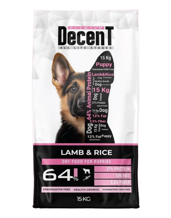 Decent Kuzu Etli Yavru Köpek Maması 15 kg