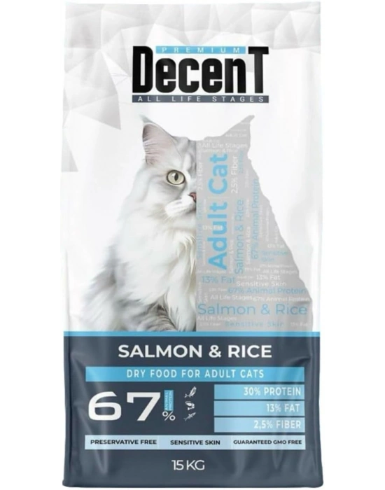 Decent Premium Somon Balıklı Kedi Maması 15 kg