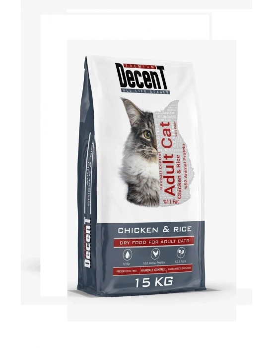 Decent Premium Tavuklu Kedi Maması 15 kg
