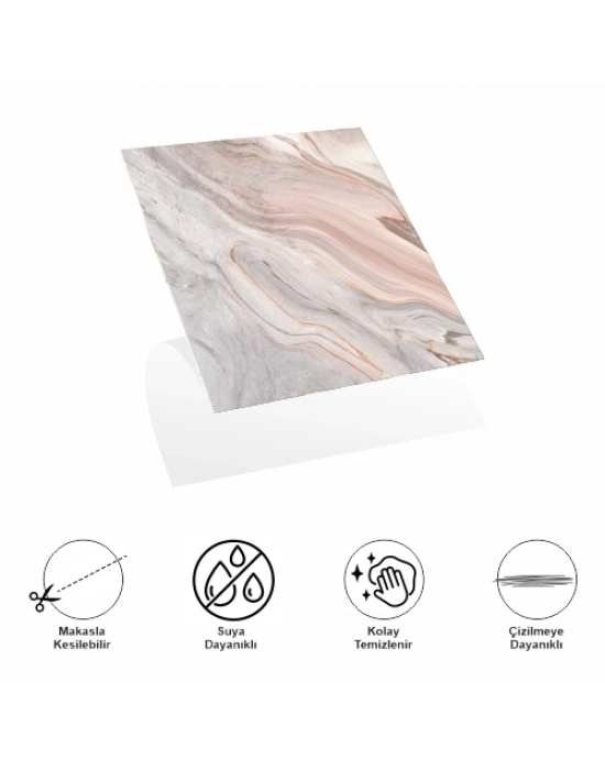 Decohandy 30x30 Cm Pvc Duvar Karosu 4Lü Paket - Antik Mermer