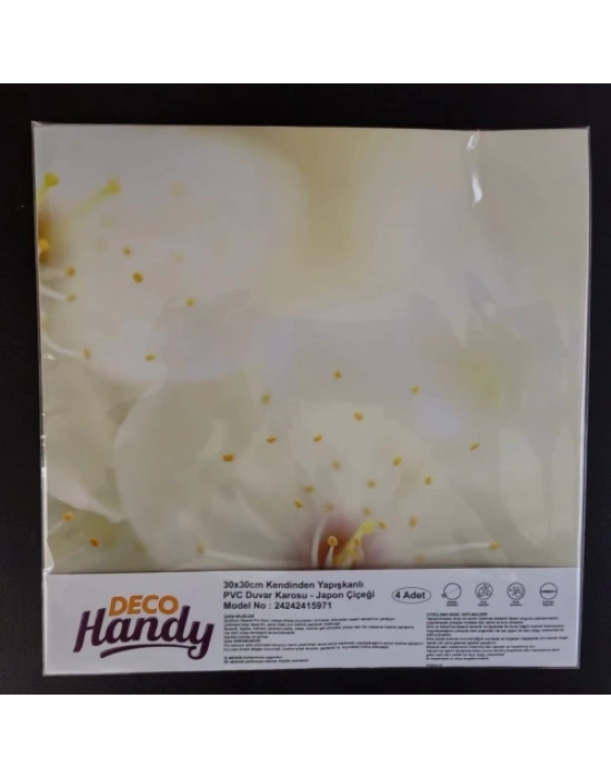 Decohandy 30x30 Cm Pvc Duvar Karosu 4Lü Paket - Japon Çiçeği