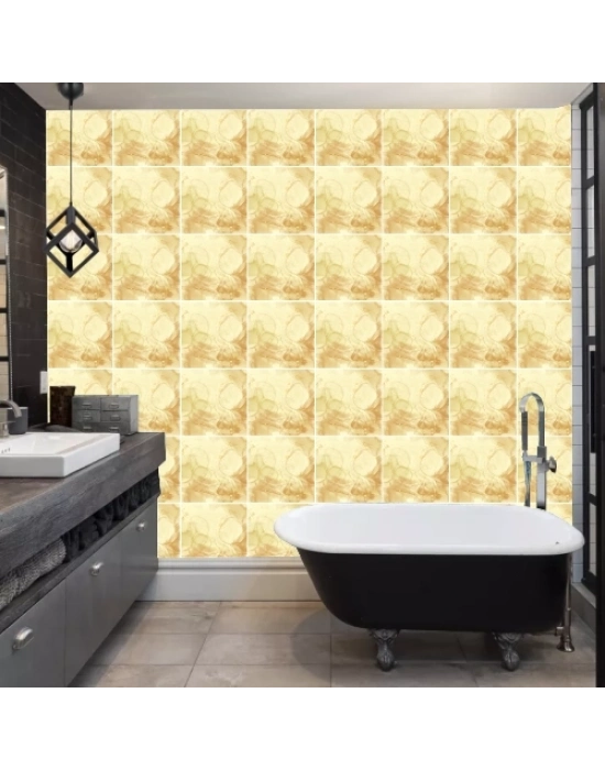 Decohandy 30x30 Cm Pvc Duvar Karosu 4Lü Paket - Sarı Mermer