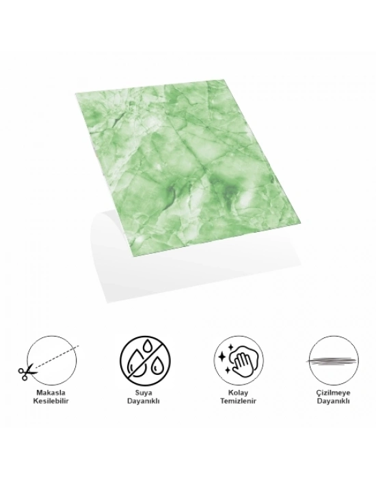 Decohandy 30x30 Cm Pvc Duvar Karosu 4Lü Paket - Yeşil Mermer