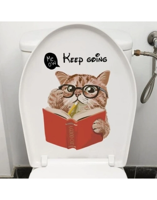 Decohandy Klozet Etiketi Keep Going Kedi