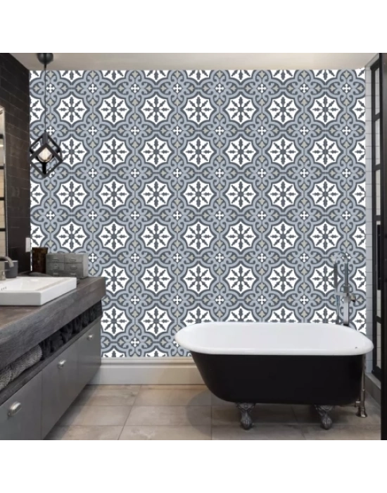 DecoHandy  Pvc Duvar Karosu 30x30cm 4lü Paket - Çini Desen  0,36m2