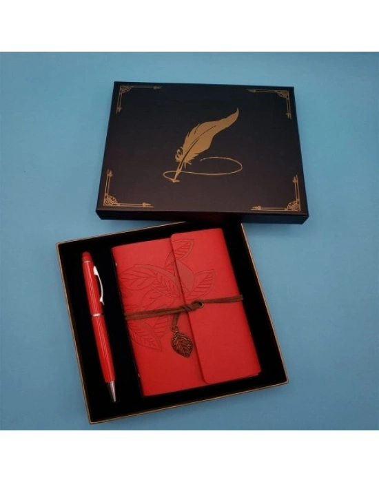 Defter Kalem Kırmızı Renk