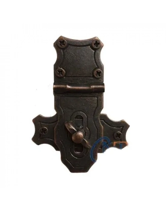 Dekoratif Anahtarlı Sandık Askısı - 40x55mm, Oksit, 1 Adet