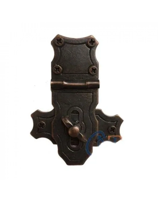 Dekoratif Anahtarlı Sandık Askısı - 40x55mm, Oksit, 100 Adet