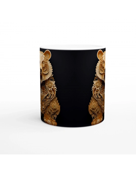 Dekoratif Ayı Figürlü Baskılı Kupa Bardak