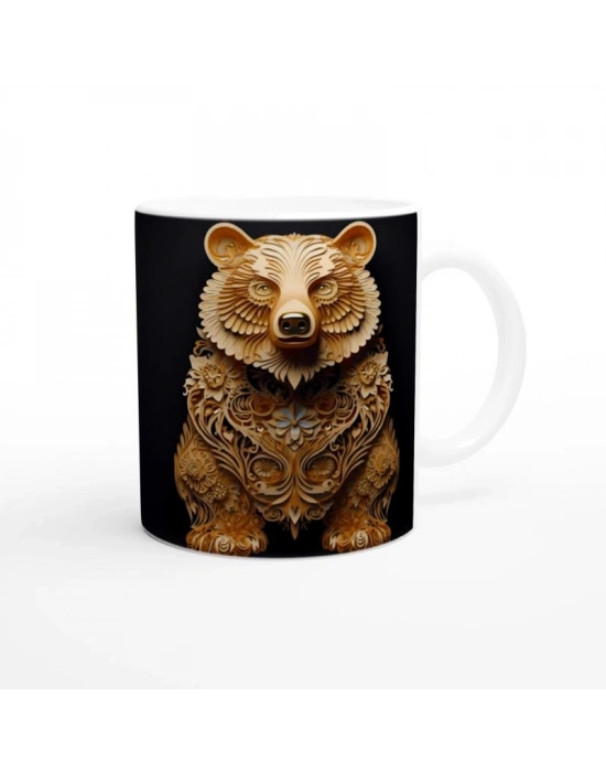 Dekoratif Ayı Figürlü Baskılı Kupa Bardak