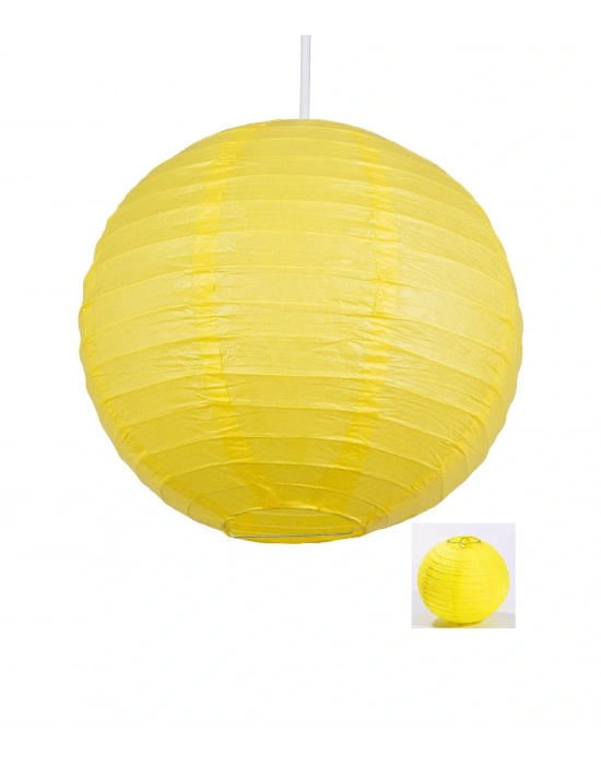 Dekoratif Çin Feneri – Kağıt Lamba - Sarı