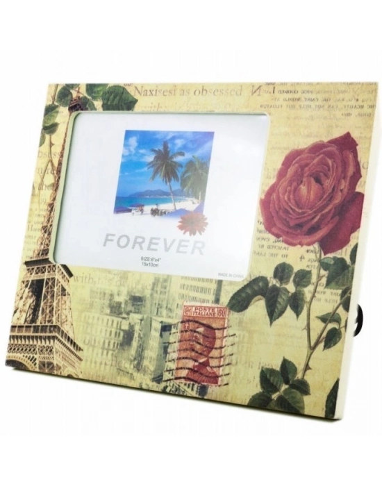 ®   Dekoratif Desenli Çerçeve Gül Motifli Fotoğraf Çerçevesi