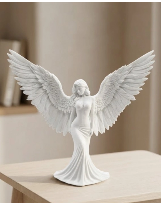 Dekoratif Melek İnsan Figürlü 3D Heykel Biblo Modern Ev Dekoru