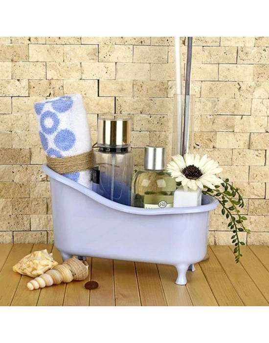 ®  Dekoratif Mini Küvet Şeklinde Çok Amaçlı  Banyo Düzenleyici Sepet