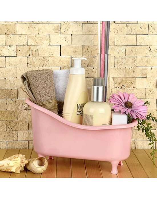 ®  Dekoratif Mini Küvet Şeklinde Çok Amaçlı  Banyo Düzenleyici Sepet