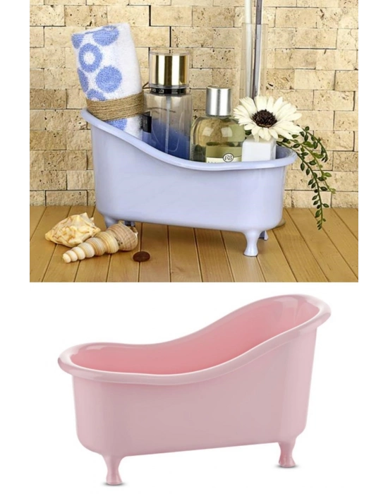 ®  Dekoratif Mini Küvet Şeklinde Çok Amaçlı  Banyo Düzenleyici Sepet