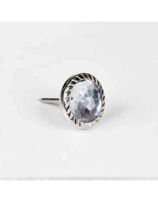 Dekoratif Parlak Taşlı Kabara Raptiye 17 Mm - 50