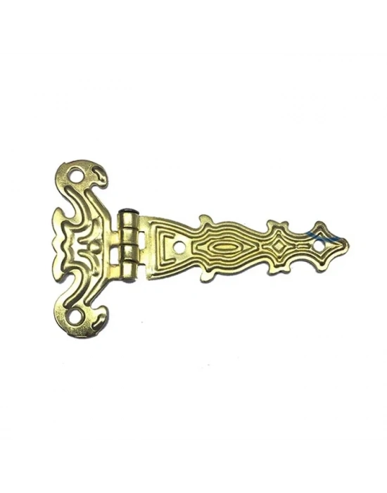 Dekoratif, Sac Tek Kuyruklu Menteşe - 40x68 Mm, Küçük, Sarı, 1 Adet