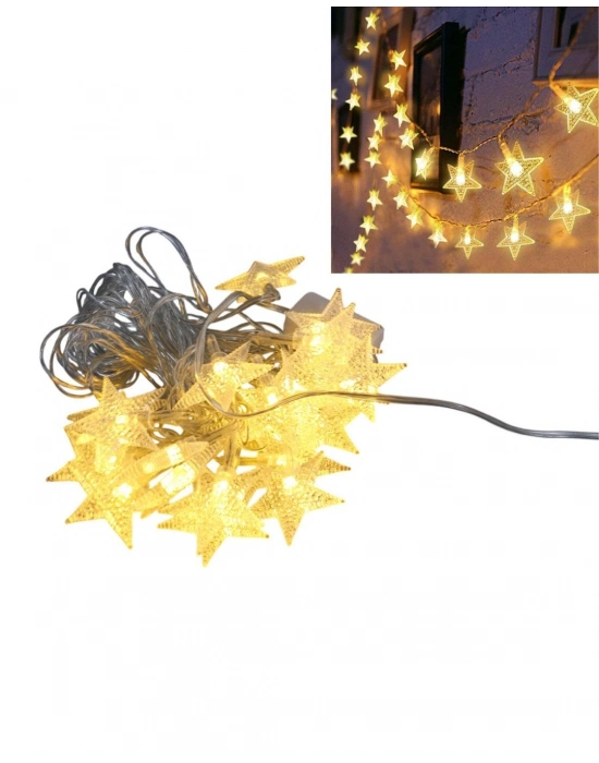 ® Dekoratif Yıldız LED Aydınlatma 5 Metre Sabit Işık İç Mekan Kullanım