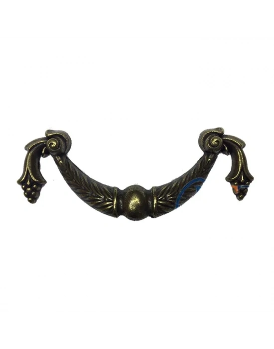 Dekoratif Zamak Üzümlü Kulp - 64mm, Antik, 100 Adet