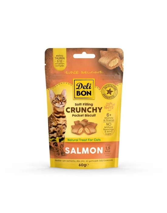 Delibon Cruncy İçi Dolgulu Ödül Bisküvisi - Somonlu 60gr