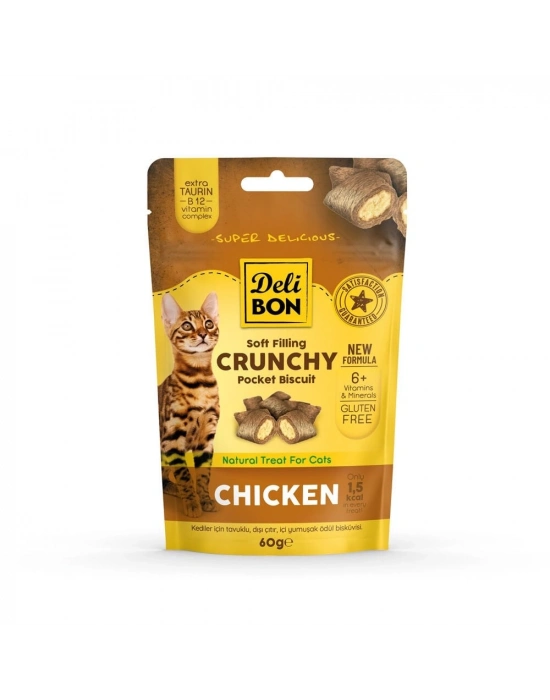 Delibon Cruncy İçi Dolgulu Ödül Bisküvisi - Tavuklu ve Naneli 60gr