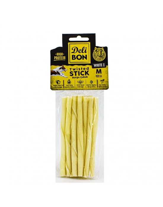 Delibon Deri Kalın Burgu Çubuk 12 Adet Beyaz