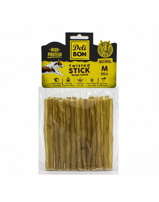Delibon Deri Kalın Burgu Çubuk 25 Adet Natural