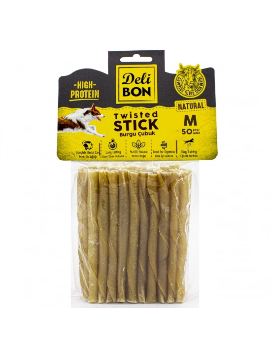Delibon Deri Kalın Burgu Çubuk 50 Adet Natural