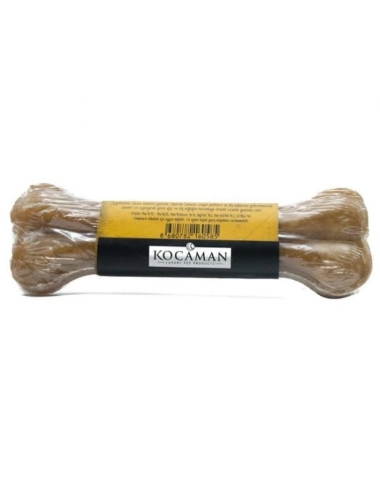 Delibon Deri Pres Vakumlu Kemik Köpek Ödülü Naturel 15 Cm 1 Adet